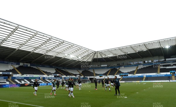 270620 - Swansea City v Luton - SkyBet Championship - A general view of Swansea City warming up before kick off