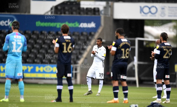 270620 - Swansea City v Luton - SkyBet Championship - Rhian Brewster of Swansea City during a moments applause before kick off
