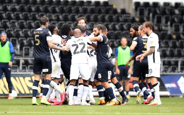 270620 - Swansea City v Luton - SkyBet Championship - Both sets of players during an exchange
