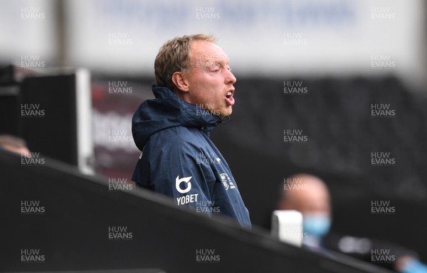 270620 - Swansea City v Luton - SkyBet Championship - Swansea manager Steve Cooper looks on during play