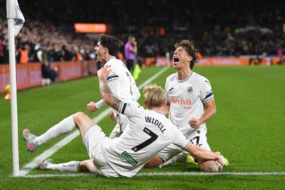 291025 - Swansea City v Manchester City - Carabao Cup Round 4 - Goncalo Franco of Swansea City celebrates scoring a goal