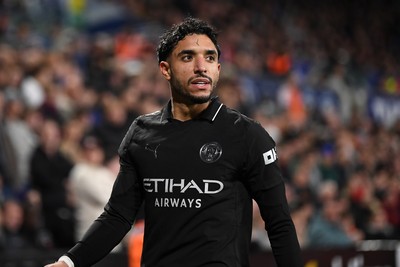 291025 - Swansea City v Manchester City - Carabao Cup Round 4 - Omar Marmoush of Manchester City celebrates scoring a goal