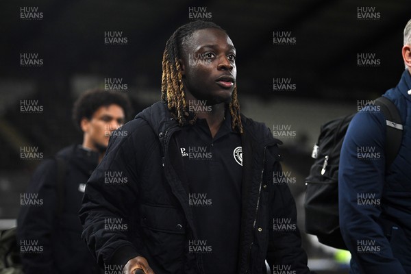 291025 - Swansea City v Manchester City - Carabao Cup Round 4 - Jeremy Doku of Manchester City arrives at the stadium