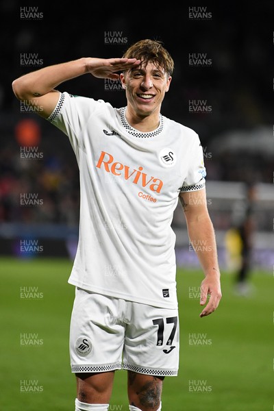 291025 - Swansea City v Manchester City - Carabao Cup Round 4 - Goncalo Franco of Swansea City celebrates scoring a goal