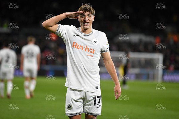 291025 - Swansea City v Manchester City - Carabao Cup Round 4 - Goncalo Franco of Swansea City celebrates scoring a goal