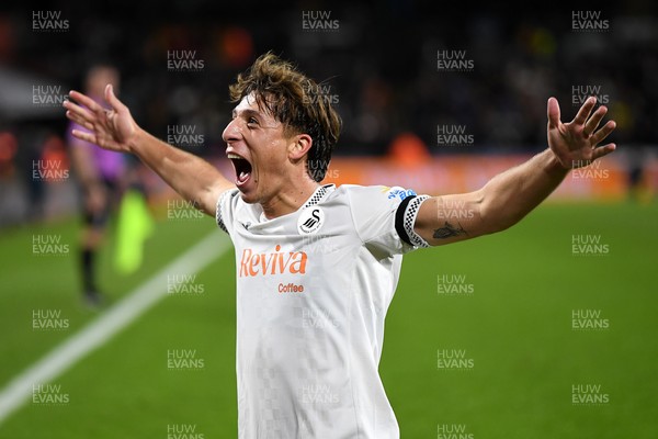 291025 - Swansea City v Manchester City - Carabao Cup Round 4 - Goncalo Franco of Swansea City celebrates scoring a goal