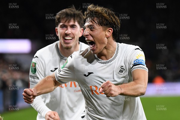 291025 - Swansea City v Manchester City - Carabao Cup Round 4 - Goncalo Franco of Swansea City celebrates scoring a goal