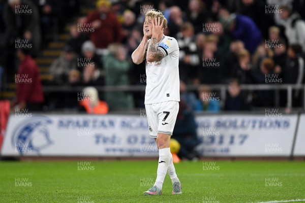 291025 - Swansea City v Manchester City - Carabao Cup Round 4 - Melker Widell of Swansea City goes close