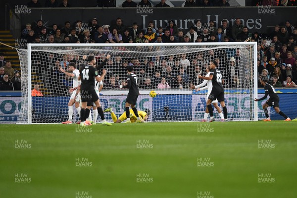291025 - Swansea City v Manchester City - Carabao Cup Round 4 - Jeremy Doku of Manchester City scores a goal to equalise the game