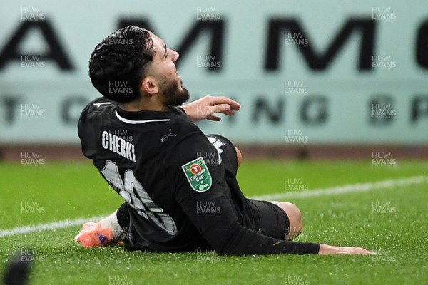 291025 - Swansea City v Manchester City - Carabao Cup Round 4 - Rayan Cherki of Manchester City celebrates scoring a goal