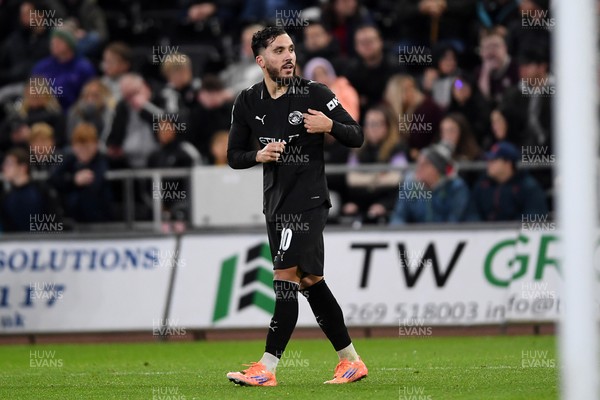 291025 - Swansea City v Manchester City - Carabao Cup Round 4 - Rayan Cherki of Manchester City celebrates scoring a goal
