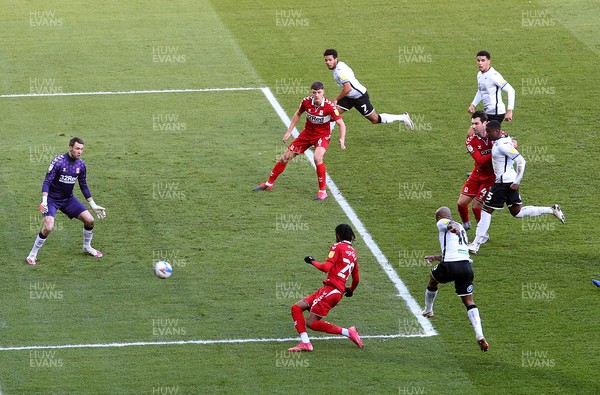 060321 - Swansea City v Middlesbrough - SkyBet Championship - Andre Ayew of Swansea City scores the first goal