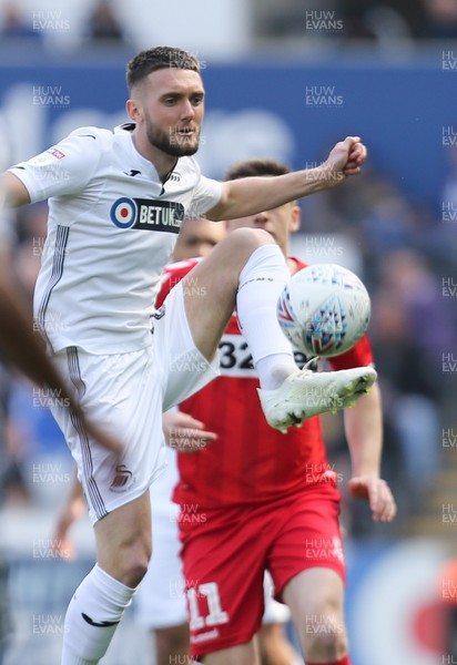 060419 - Swansea City v Middlesbrough, Premier League - Matt Grimes of Swansea City controls the ball