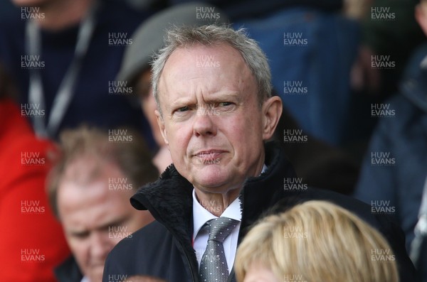 060419 - Swansea City v Middlesbrough, Premier League - New Swansea City Chairman Trevor Birch watches from the stand at the start of the match