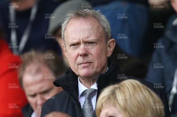 060419 - Swansea City v Middlesbrough, Premier League - New Swansea City Chairman Trevor Birch watches from the stand at the start of the match