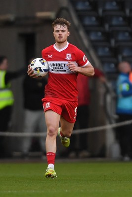 060426 - Swansea City v Middlesbrough - Sky Bet Championship - Tommy Conway of Middlesbrough scores from the penalty spot to equalise the game