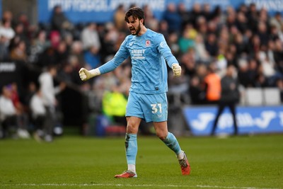 060426 - Swansea City v Middlesbrough - Sky Bet Championship - Sol Brynn of Middlesbrough celebrates after Tommy Conway scores from the penalty spot to equalise the game