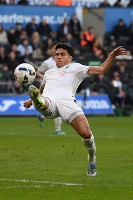 060426 - Swansea City v Middlesbrough - Sky Bet Championship - Marko Stamenic of Swansea City has a shot on goal