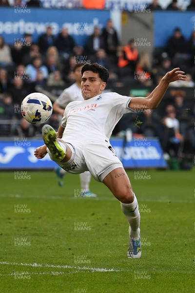 060426 - Swansea City v Middlesbrough - Sky Bet Championship - Marko Stamenic of Swansea City has a shot on goal
