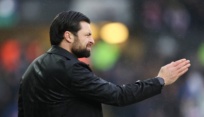 110323 - Swansea City v Middlesbrough, EFL Sky Bet Championship - Swansea City head coach Russell Martin reacts during the match