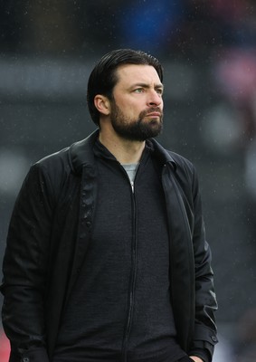 110323 - Swansea City v Middlesbrough, EFL Sky Bet Championship - Swansea City head coach Russell Martin reacts during the match