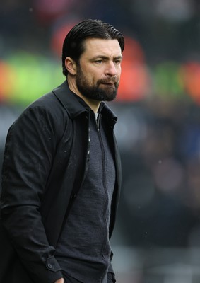 110323 - Swansea City v Middlesbrough, EFL Sky Bet Championship - Swansea City head coach Russell Martin reacts during the match