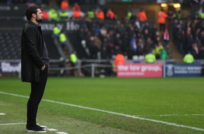 110323 - Swansea City v Middlesbrough, EFL Sky Bet Championship - Swansea City head coach Russell Martin looks on during the match