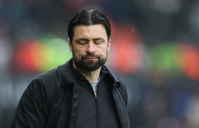 110323 - Swansea City v Middlesbrough, EFL Sky Bet Championship - Swansea City head coach Russell Martin reacts during the match