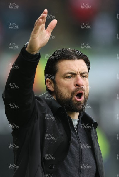 110323 - Swansea City v Middlesbrough, EFL Sky Bet Championship - Swansea City head coach Russell Martin reacts during the match