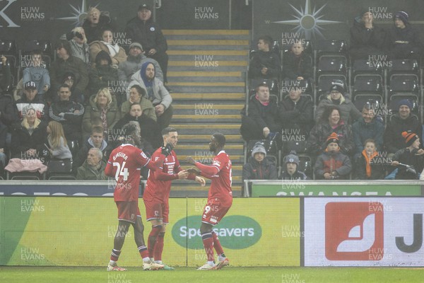 161223 - Swansea City v Middlesbrough - Sky Bet Championship - Sam Greenwood of Middlesbrough celebrates scoring his sides first goal 