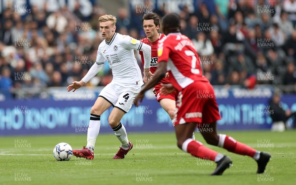 230422 - Swansea City v Middlesbrough - SkyBet Championship - Flynn Downes of Swansea City