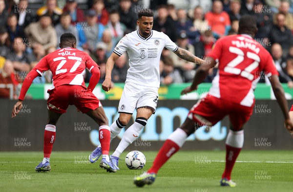 230422 - Swansea City v Middlesbrough - SkyBet Championship - Cyrus Christie of Swansea City