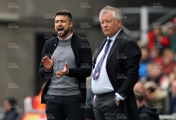 230422 - Swansea City v Middlesbrough - SkyBet Championship - Swansea City Manager Russell Martin and Middlesbrough Manager Chris Wilder