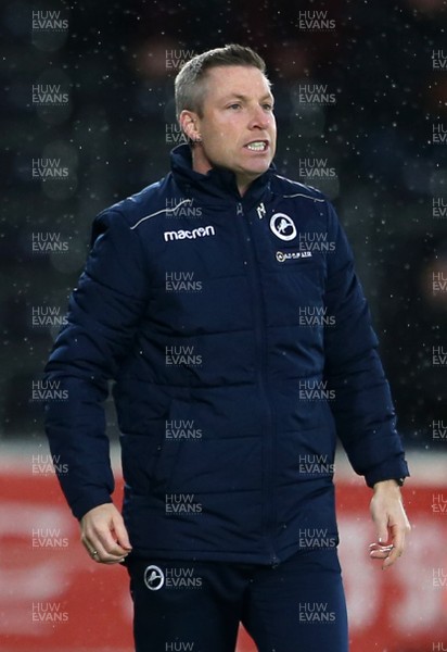 090219 - Swansea City v Millwall - SkyBet Championship - Millwall Manager Neil Harris