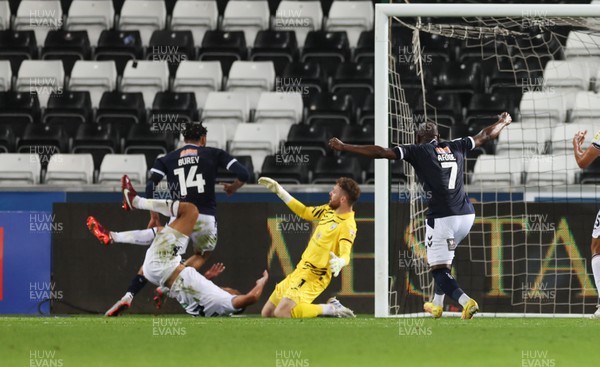 160822 - Swansea City v Millwall, Sky Bet Championship - Tyler Burey of Millwall scores a late goal to level the score at 2-2