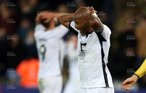 231119 - Swansea City v Millwall - SkyBet Championship - A frustrated Andre Ayew of Swansea City