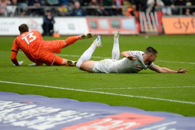 270925 - Swansea City v Millwall - Sky Bet Championship - Zan Vipotnik of Swansea City goes down in the box appealing for a penalty