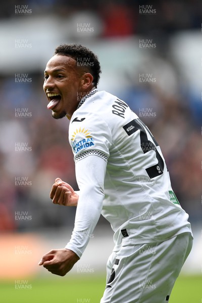 270925 - Swansea City v Millwall - Sky Bet Championship - Ronald of Swansea City celebrates assisting Zan Vipotnik of Swansea City after he scores the first goal of the game