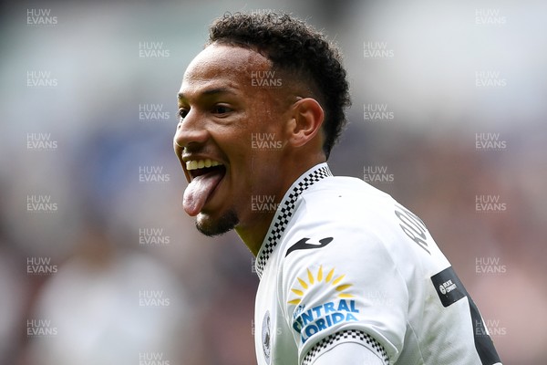 270925 - Swansea City v Millwall - Sky Bet Championship - Ronald of Swansea City celebrates assisting Zan Vipotnik of Swansea City after he scores the first goal of the game