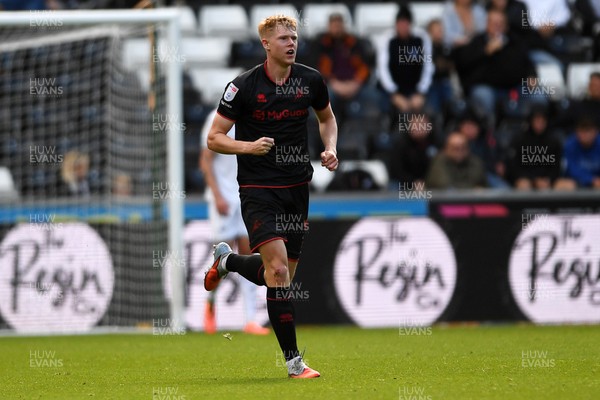 270925 - Swansea City v Millwall - Sky Bet Championship - Josh Coburn of Millwall celebrates scoring a goal to equalise the game