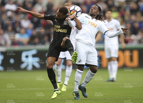 100917 - Swansea City v Newcastle United, Premier League - Renato Sanches of Swansea City and Jacob Murphy of Newcastle United compete for the ball