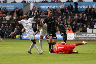 101026 - Swansea City v Norwich City - SkyBet Championship - A frustrated Moussa Yeo after a chance is missed by Adam Idah of Swansea 