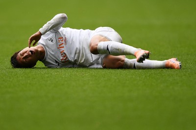 251025 - Swansea City v Norwich City - Sky Bet Championship - Eom Ji-Sung of Swansea City goes to ground