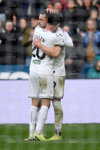 251025 - Swansea City v Norwich City - Sky Bet Championship - Zan Vipotnik of Swansea City celebrates scoring a goal with team mates