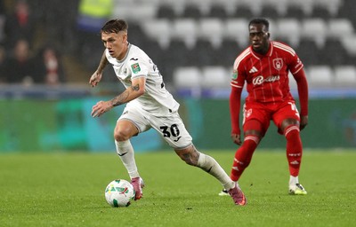 170925 - Swansea City v Nottingham Forest - Carabao Cup - Ethan Galbraith of Swansea City 