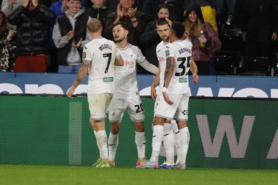 170925 - Swansea City v Nottingham Forest - Carabao Cup - Zan Vipotnik of Swansea City celebrates scoring a goal with team mates