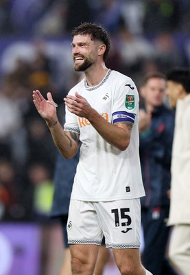 170925 - Swansea City v Nottingham Forest - Carabao Cup - Cameron Burgess of Swansea City at full time