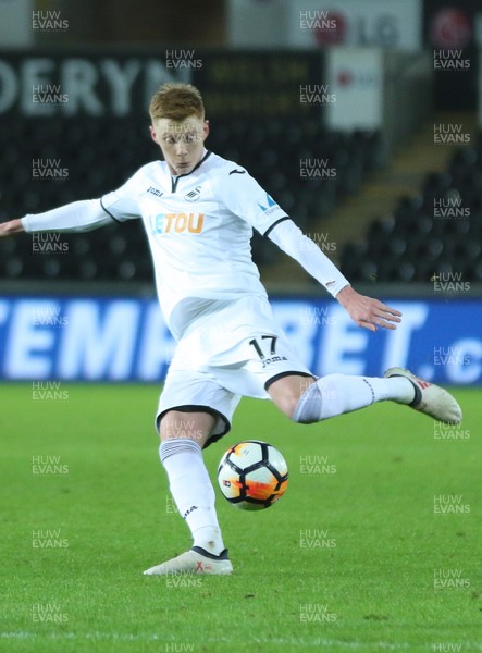 060218 - Swansea City v Notts County, FA Cup Round 4 Replay - Sam Clucas of Swansea City fires a shot at goal