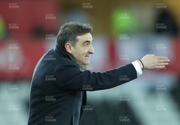060218 - Swansea City v Notts County, FA Cup Round 4 Replay - Swansea City manager Carlos Carvalhal issues instructions during the match