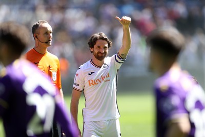 030525 - Swansea City v Oxford United - SkyBet Championship - Joe Allen of Swansea City walks out onto the pitch for his final game